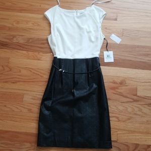 Calvin Klein  White and black leather dress
